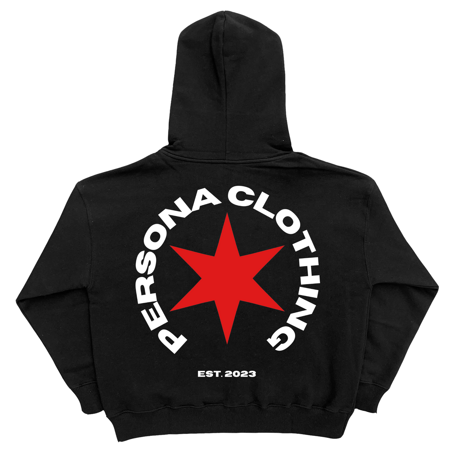 *STAR ZIP-UP HOODIE - BLACK