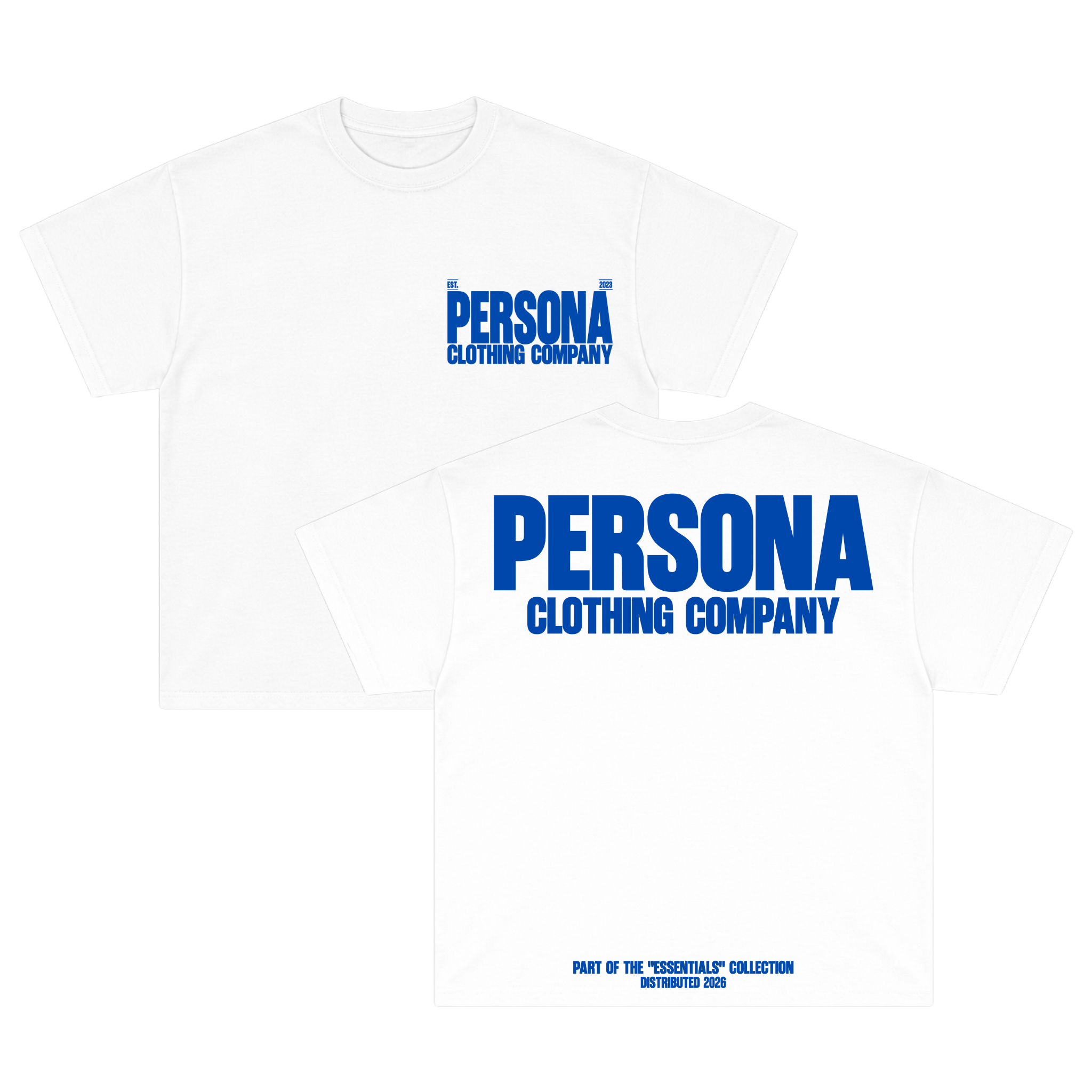 *ESSENTIALS CANVAS TEE - COBALT BLUE