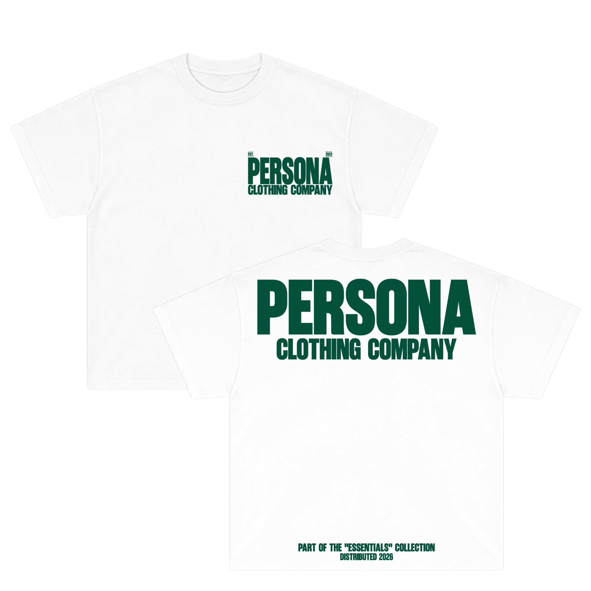 *ESSENTIALS CANVAS TEE - FOREST GREEN