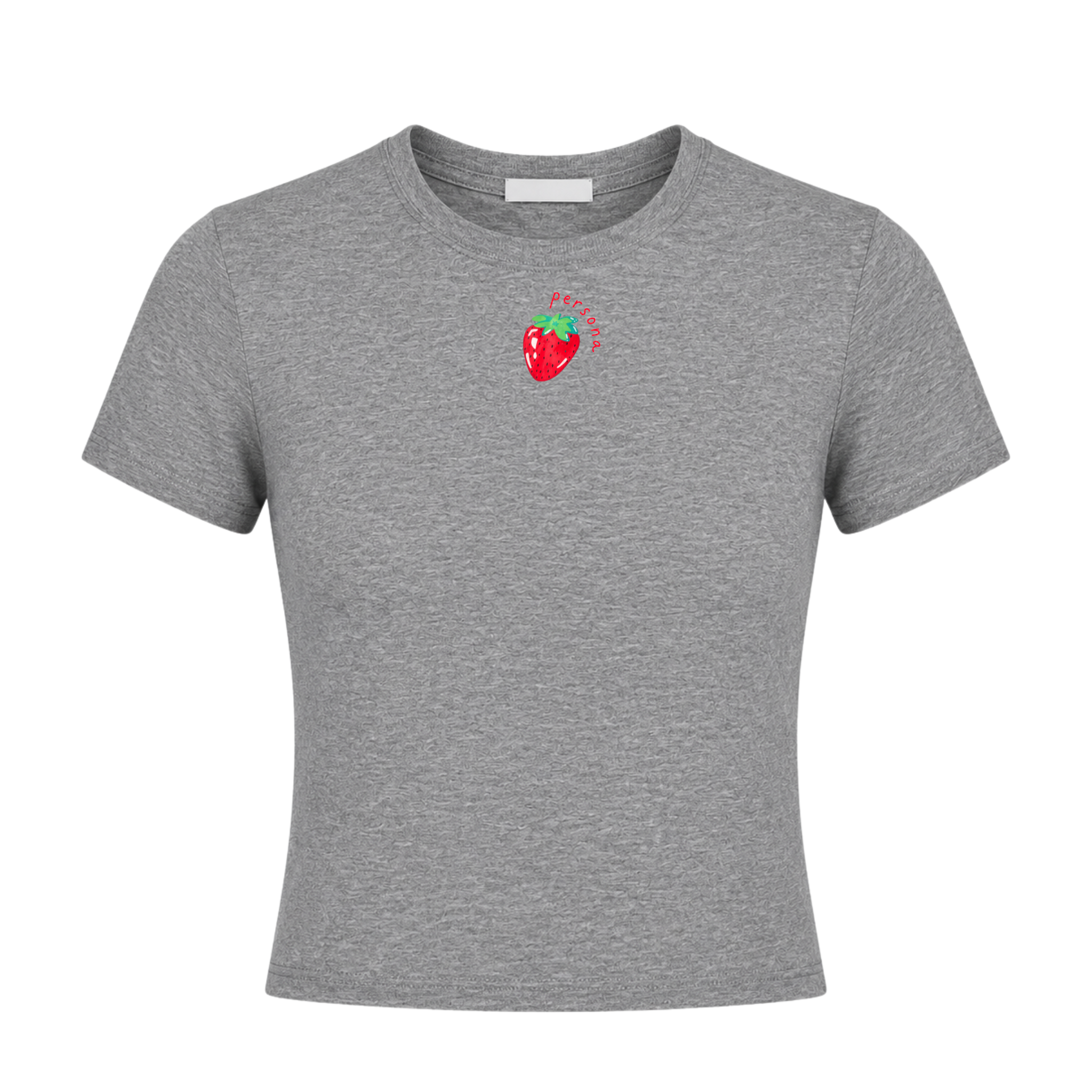 STRAWBERRY BABY TEE - HEATHER GREY