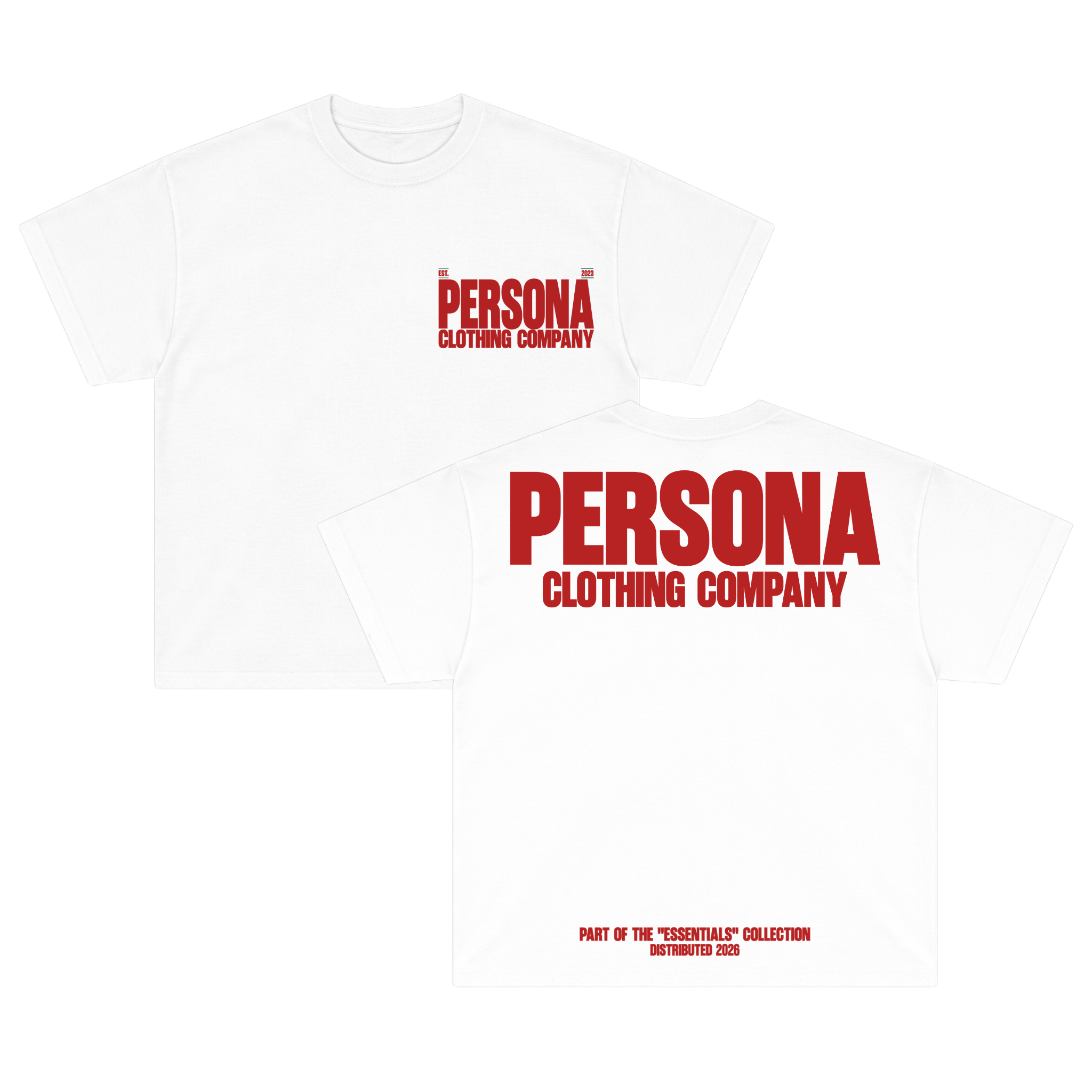 *ESSENTIALS CANVAS TEE - RED