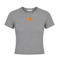 ORANGE BABY TEE - HEATHER GREY