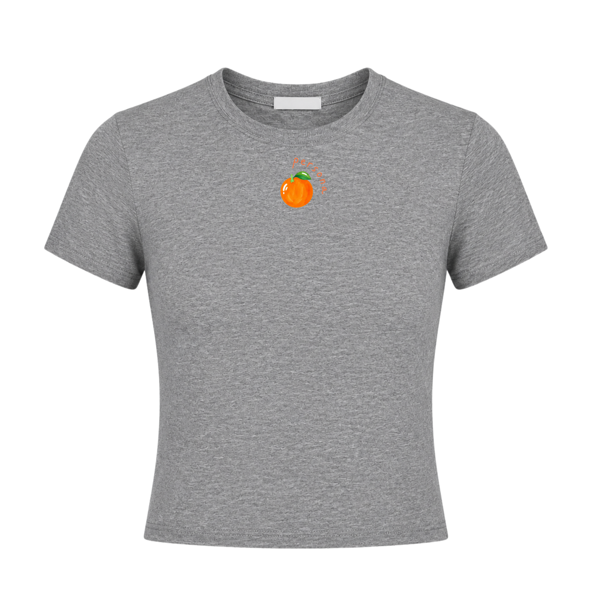 ORANGE BABY TEE - HEATHER GREY