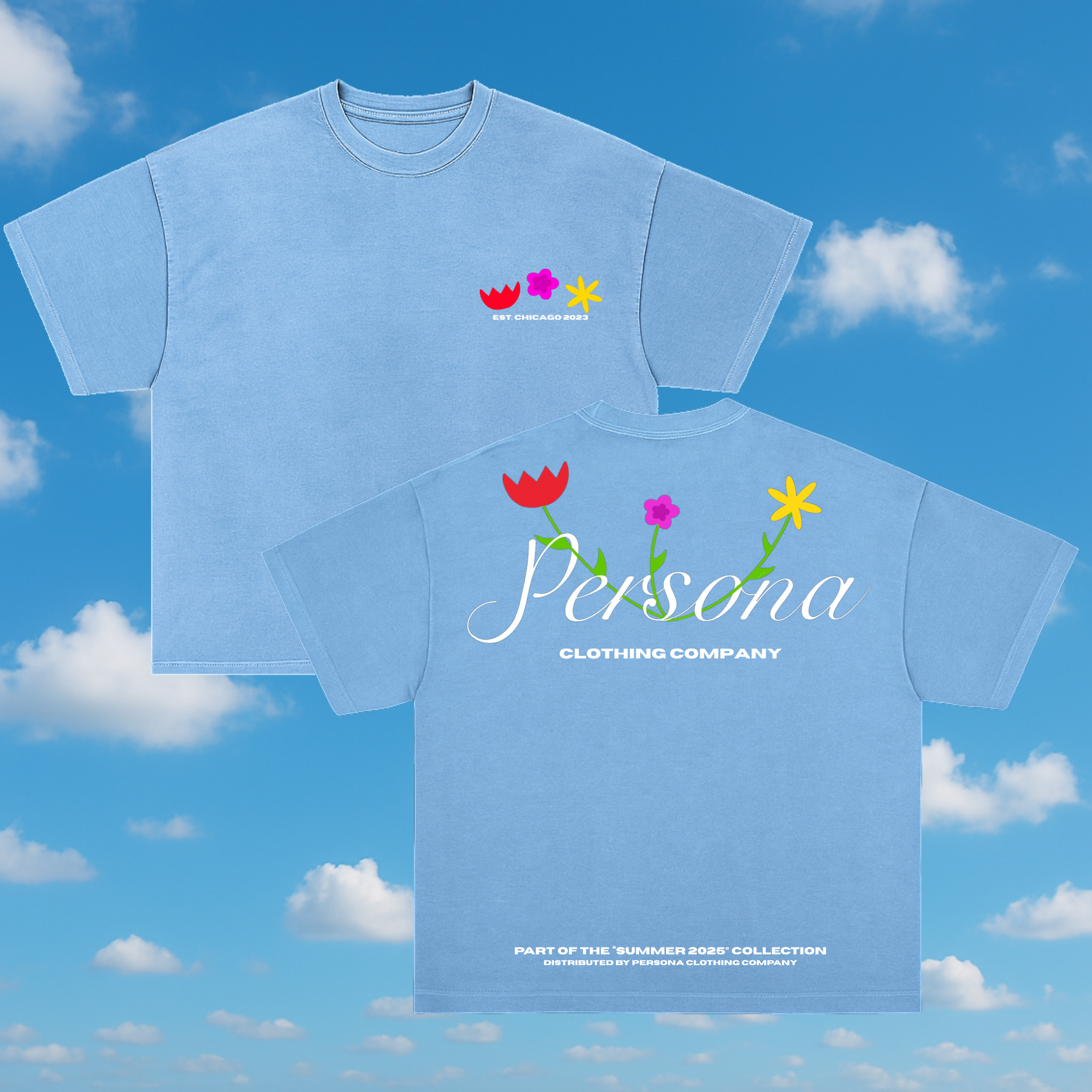 SUMMER TEE - STEEL BLUE