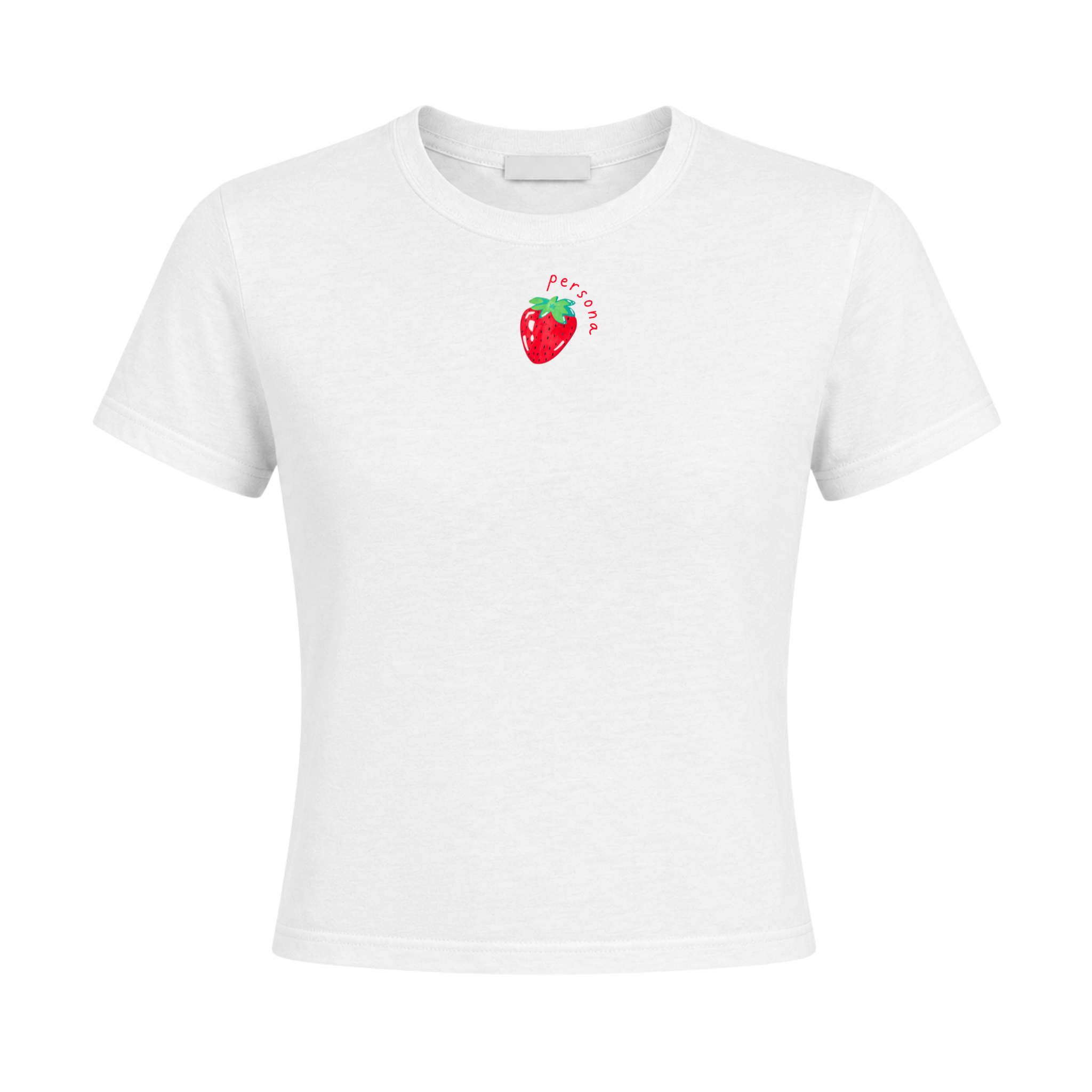 STRAWBERRY BABY TEE - WHITE
