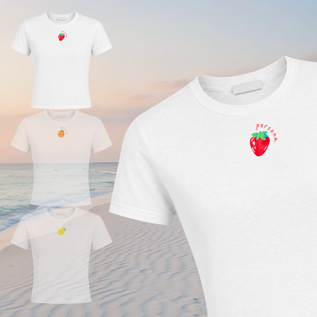 STRAWBERRY BABY TEE - WHITE