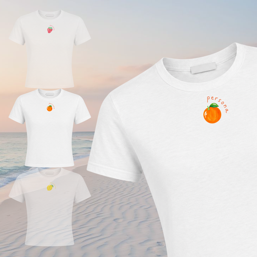 ORANGE BABY TEE - WHITE