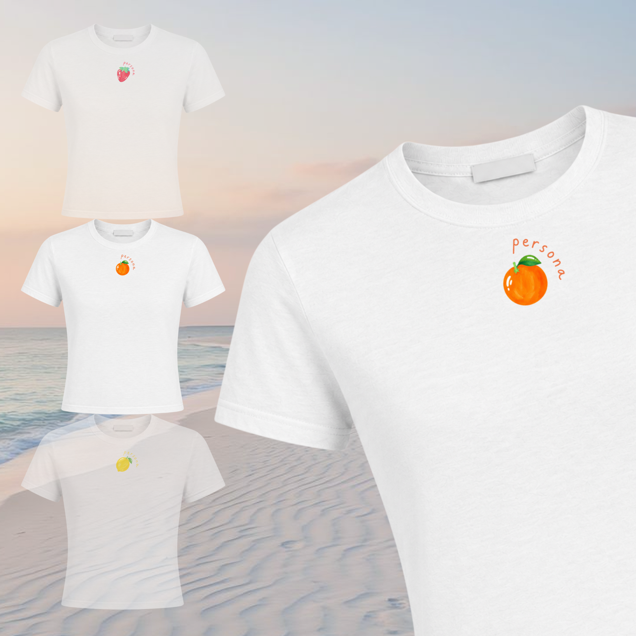 ORANGE BABY TEE - WHITE