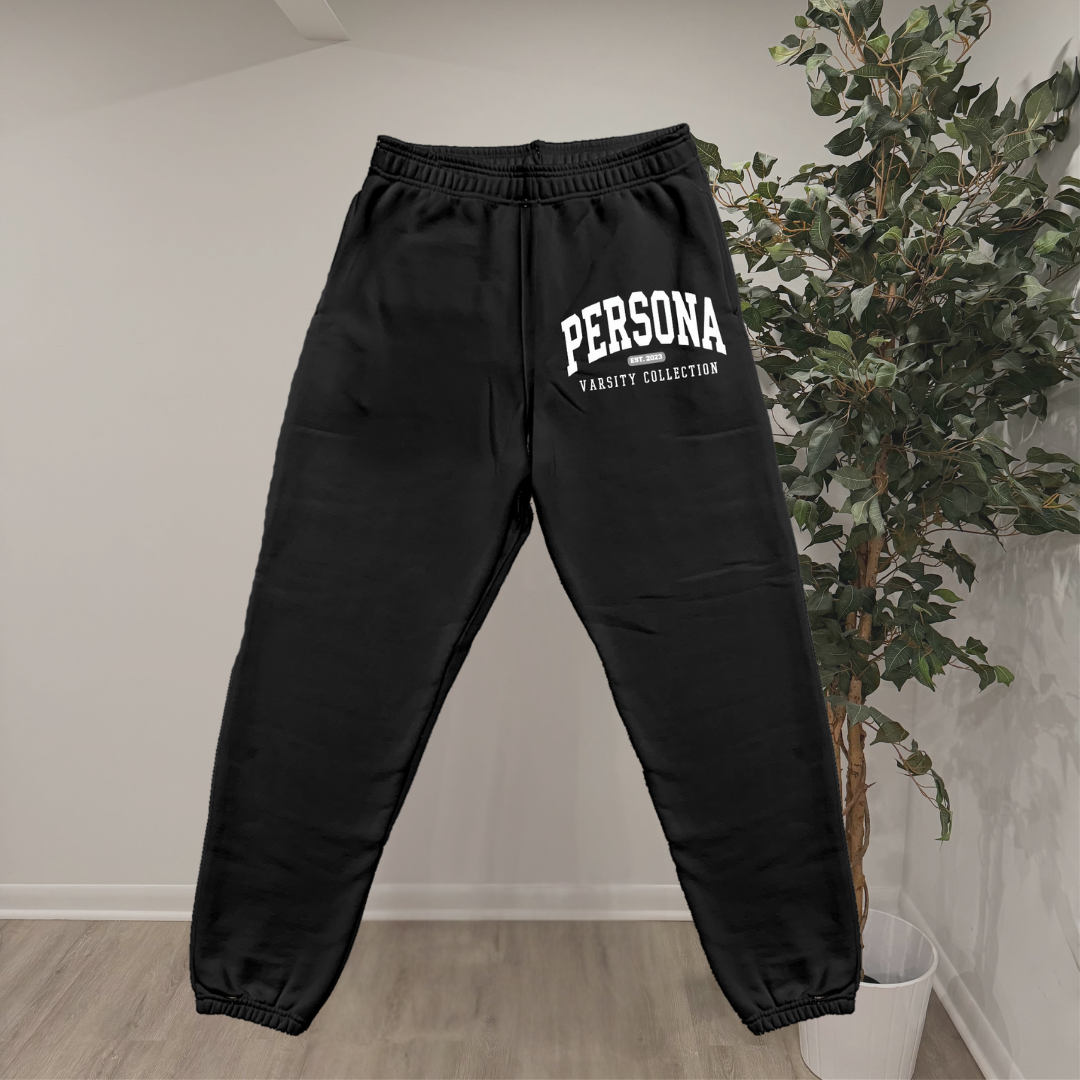 VARSITY BLACK SWEATPANTS