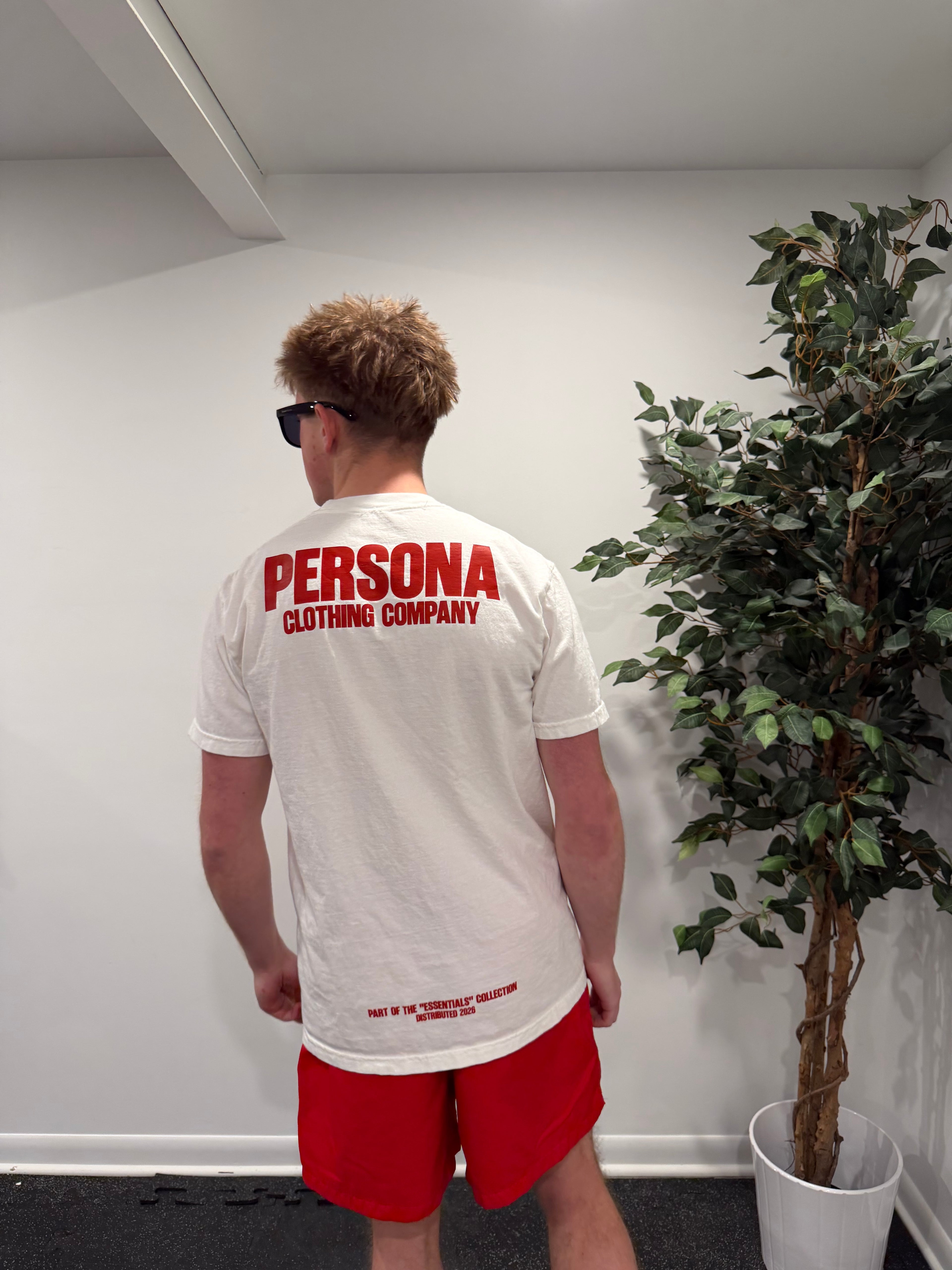 *ESSENTIALS CANVAS TEE - RED